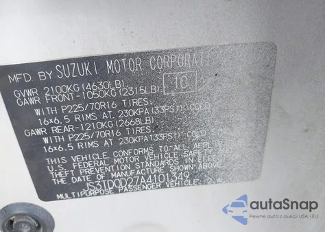 2010 Suzuki Grand Vitara Premium from USA, damaged, VIN JS3TD0D27A4101349